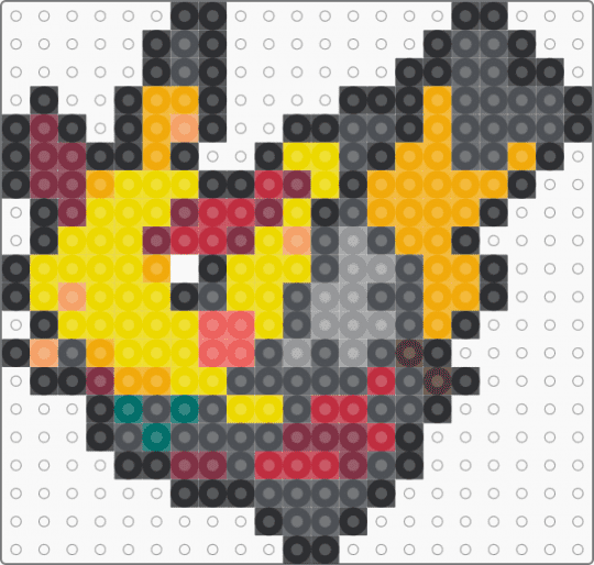 (0025) Rock Star Cosplay Pikachu - gray,orange,yellow,pikachu,pokemon,pokmon sprite,sprite