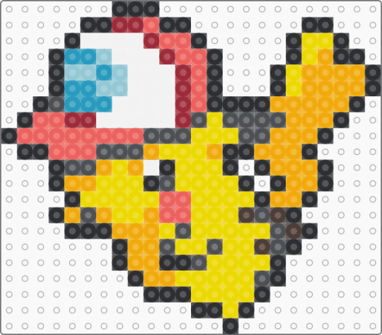 (0025) Unova cap Pikachu - yellow,orange,red,pikachu,pokemon,sprite,pokmon sprite