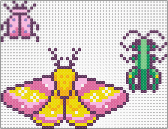 Bugs 3 - pink,yellow,bug,bugs,mantis,ladybug