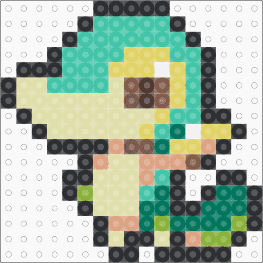 Chibi snivy - yellow,teal,snivy,pokemon,starter