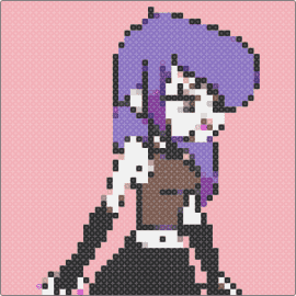 Js a lil Eleanor (oc) - eleanor,goth,character,panel,pink,purple,black