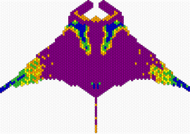 manta ray 1:11 scale saturated - manta ray,stingray,fish,colorful,heatmap,animal,purple,orange