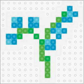 minecraft blue orchid - bluebell,minecraft,flower,video game,white,teal,green