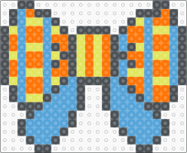 clown bow ^^ - bow,clown,ribbon,clothing,light blue,orange,yellow