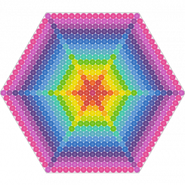 rainbow hexagon - trippy,gradient,hexagon,colorful,geometric,web,rainbow,red,yellow,blue,purple