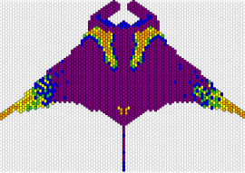 manta ray 1:11 scale saturated - manta ray,stingray,fish,colorful,heatmap,animal,purple,orange