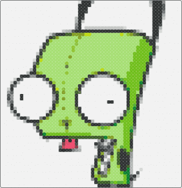 gir on steriods - gir,invader zim,costume,cartoon,character,tv show,tongue,derpy,silly,eyes,green,white