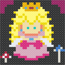 Princess Peach - peach,princess,mario,nintendo,video game,character,panel,blonde,yellow,pink,black