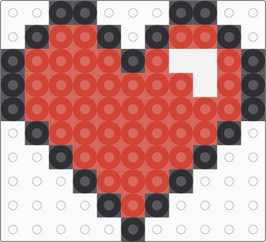 Perler bead Heart - red