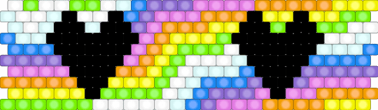 Rainbow + Dark Hearts - pink,orange,yellow,green