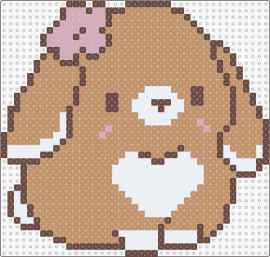 Bunny with heart tuft - bunny,rabbit,kawaii,animal,cute,heart,character,white,tan