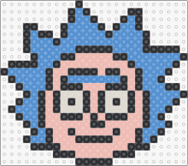 monae - rick sanchez,rick and morty,character,head,cartoon,tv show,blue,pink