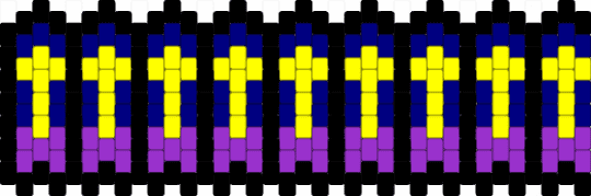 Stainglass kandi cuff - purple,yellow