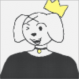 my nameless fursona - fursona,crown,character,portrait,community,black,white,yellow