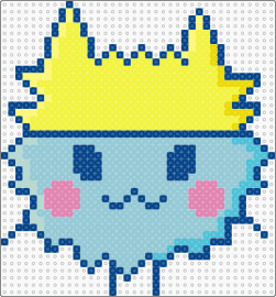 Togechi (tamagotchi character) - togechi,tamagotchi,nostalgia,character,retro,video game,yellow,light blue