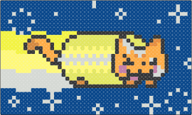 Macaroon cat! - macaroon,nyan cat,meme,panel,sparkles,yellow,orange,blue