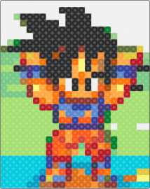 Goku Spirit Bomb pose - goku,dragon ball z,anime,character,tv show,spirit bomb,panel,green,orange