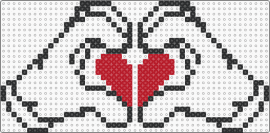 Couple's/Friendship Perler - hands,heart,love,affection,friendship,outline,black,red