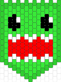 green bedrail banner :3 - face,mouth,cute,banner,flag,green,red