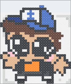 Dipper XD - dipper pines,gravity falls,character,derpy,silly,tv show,character,chibi,cartoon,tan,blue