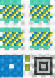 box - box,3d,puzzle,stripes,teal,blue