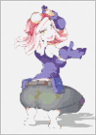 Mei hatsume - mei hatsume,mha,my hero academia,character,manga,gray,purple