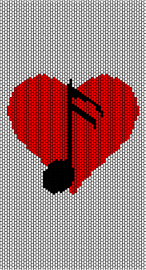 music paper bag side one - music,heart,love,note,panel,bag,valentine,red,white,black