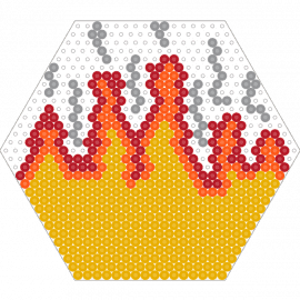 Fire - fire,flames,smoke,hexagon,yellow,orange