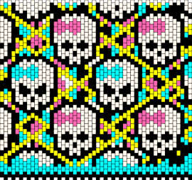 Monster High Bag back panel - monster high,skulls,repeating,panel,bag,colorful,pink,light blue,white