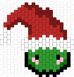 Christmas junimo - junimo,stardew valley,santa,christmas,hat,character,video game,green,red,white