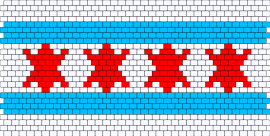 Chicago Flag (Prototype) - chicago,illinois,flag,city,cuff,white,red,light blue