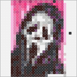 Ghostface perler pattern - ghostface,scream,portrait,horror,slasher,movie,black,gray,pink