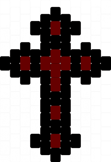 Red and black cross - black
