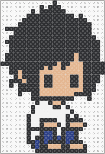 L from death note fuse beads - beige, black