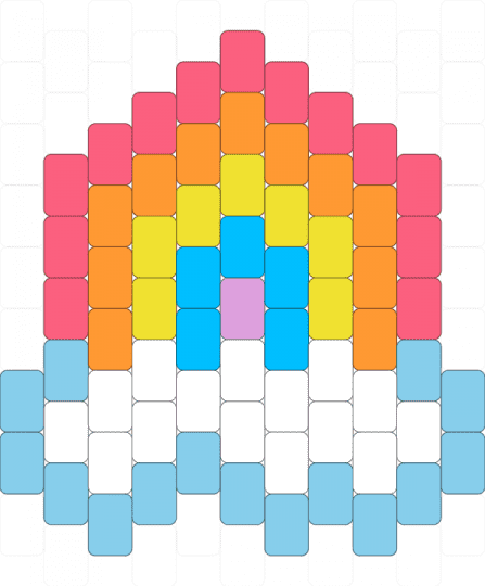 cute small rainbow - light blue, orange, red