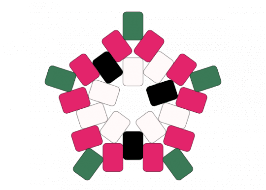 Dragon fruit star front - pink, teal