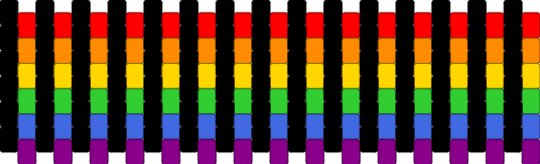 rainbow multi cuff - black,orange,green,pink,colorful