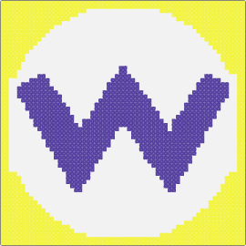 Wario Icon - wario,nintendo,logo,text,panel,coaster,video game,purple,yellow,white