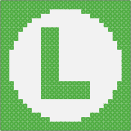 Luigi Circle Icon - luigi,mario,nintendo,logo,text,panel,coaster,video game,green,white