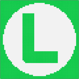 Luigi Icon - luigi,mario,nintendo,logo,text,panel,coaster,video game,green,white