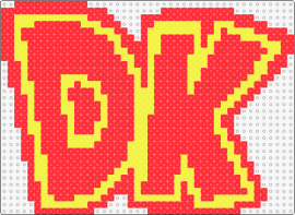 DK Logo (Mario) - donkey kong,dk,nintendo,logo,video game,red,yellow