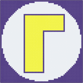 Waluigi Icon - waluigi,nintendo,logo,text,panel,coaster,video game,purple,yellow,white