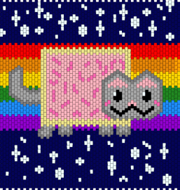 Passion Project Panel 2 Final - rainbow,nyan cat,panel,meme,colorful,blue,gray