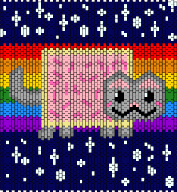 Passion Project Panel 2 Final - rainbow,nyan cat,panel,meme,colorful,blue,gray