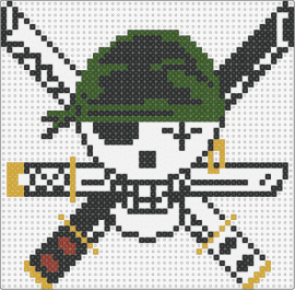 Zoro Jolly Roger - roronoa zoro,one piece,jolly roger,pirate,skull,swords,anime,tv show,white,green