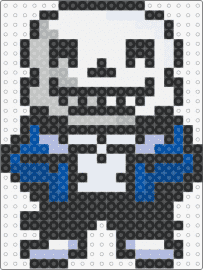 Sans the Skeleton - sans,undertale,skeleton,character,video game,white,black,blue