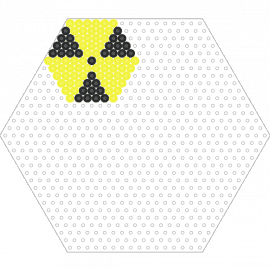 N - radiation,toxic,poison,caution,hexagon,symbol,yellow,black