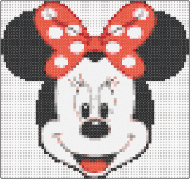 minnie2mouse - minnie mouse,disney,mickey,character,head,smile,bow,classic,red,black,white