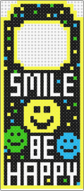 SMILE BE HAPPY - smile be happy,door hanger,smiley,text,colorful,yellow,black,white