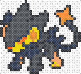 shiny luxray - luxray,pokemon,character,gaming,black,yellow,orange